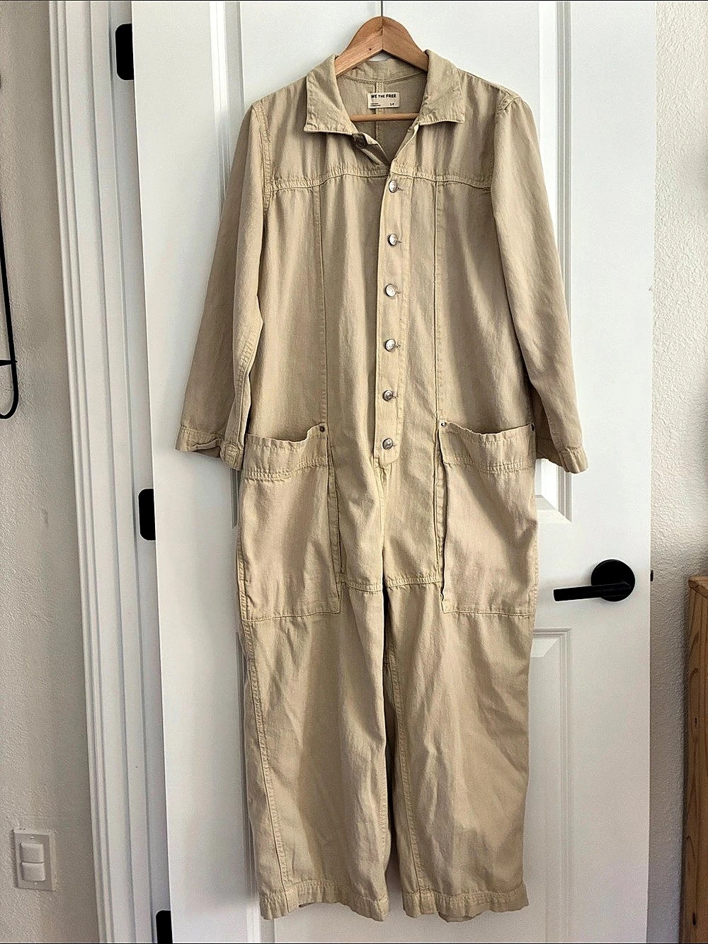 We The Free Utility Jumpsuit in Beige Size Small Like New